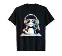 Funny Frog DJ with Headphones and Turntable Camiseta