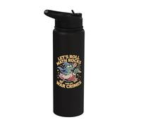Funny Frog Goose Vamos a rodar rocas matemáticas y hacer crímenes de guerra Stainless Steel Insulated Water Bottle