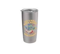 Funny Frog Goose Vamos a rodar rocas matemáticas y hacer crímenes de guerra Vaso térmico de acero inoxidable de doble pared