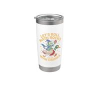 Funny Frog Goose Vamos a rodar rocas matemáticas y hacer crímenes de guerra Vaso térmico de acero inoxidable de doble pared