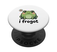 Funny Frog Humor. Cute Kawaii I Frogot PopSockets PopGrip Adhesivo