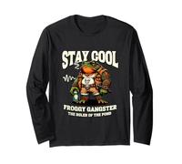 Funny Frog Humor. Froggy Gangster Stay Cool Manga Larga