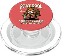 Funny Frog Humor. Froggy Gangster Stay Cool PopSockets PopGrip para MagSafe