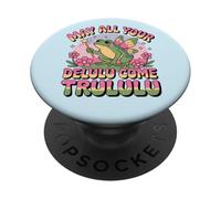 Funny Frog Humor. May All Your Delulu Come Trululu Fairy PopSockets PopGrip Adhesivo