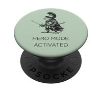 Funny Frog Humor. Roman Soldier Toad Hero Mode Activated PopSockets PopGrip Adhesivo