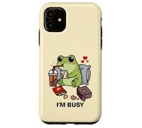 Funny Frog Im Busy Boba Tea Snacks Zoo Niños Niñas Niños Carcasa para iPhone 11
