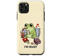 Funny Frog Im Busy Boba Tea Snacks Zoo Niños Niñas Niños Carcasa para iPhone 11 Pro MAX