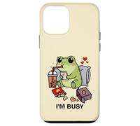 Funny Frog Im Busy Boba Tea Snacks Zoo Niños Niñas Niños Carcasa para iPhone 12 Mini