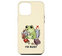 Funny Frog Im Busy Boba Tea Snacks Zoo Niños Niñas Niños Carcasa para iPhone 12 Pro MAX