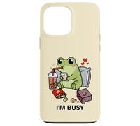 Funny Frog Im Busy Boba Tea Snacks Zoo Niños Niñas Niños Carcasa para iPhone 13 Pro MAX