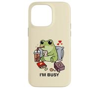 Funny Frog Im Busy Boba Tea Snacks Zoo Niños Niñas Niños Carcasa para iPhone 14 Pro MAX