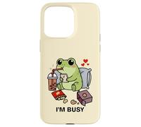 Funny Frog Im Busy Boba Tea Snacks Zoo Niños Niñas Niños Carcasa para iPhone 15 Pro MAX