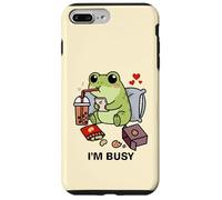 Funny Frog Im Busy Boba Tea Snacks Zoo Niños Niñas Niños Carcasa para iPhone 7 Plus/8 Plus