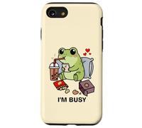 Funny Frog Im Busy Boba Tea Snacks Zoo Niños Niñas Niños Carcasa para iPhone SE (2020) / 7/8