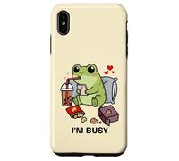 Funny Frog Im Busy Boba Tea Snacks Zoo Niños Niñas Niños Carcasa para iPhone XS MAX