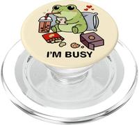 Funny Frog Im Busy Boba Tea Snacks Zoo Niños Niñas Niños PopSockets PopGrip para MagSafe