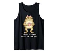 Funny Frog Meme - First of All Jesus Thinks I'm A Delight Camiseta sin Mangas