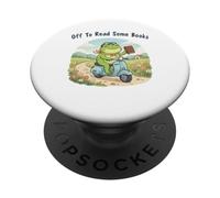 Funny Frog Meme Off para Leer Algunos Libros Amantes Campo PopSockets PopGrip Adhesivo