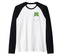 Funny Frog Pocket Pal Cute Anfibian Nature Frog Vibes Camiseta Manga Raglan
