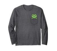 Funny Frog Pocket Pal Cute Anfibian Nature Frog Vibes Manga Larga