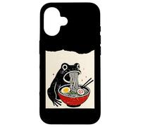 Funny Frog Ramen Sumi-e Kawaii Ink Painting Japanese Carcasa para iPhone 16