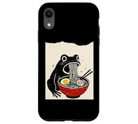 Funny Frog Ramen Sumi-e Kawaii Ink Painting Japanese Carcasa para iPhone XR