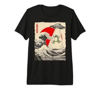 Funny Frog, secuestro de ovnis, Great Wave, Kanagawa Anime Frog Camiseta Premium
