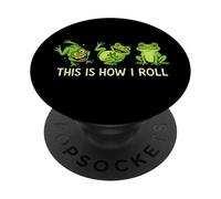 Funny Frog This Is How I Roll Animal Lover Niños Niñas Niños PopSockets PopGrip Adhesivo