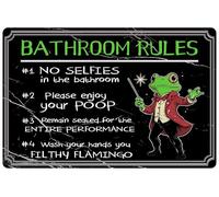 Funny Frog Tin Sign The Best Seat Buttercup - Letrero de metal para baño, patio, decoración de pared al aire libre, 12 x 16 pulgadas