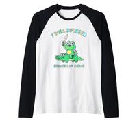 Funny Frog triunfa Porque es un Loco Meme Vintage con gráficos Retro Camiseta Manga Raglan