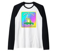 Funny Frog triunfa Porque es un Loco Meme Vintage con gráficos Retro Camiseta Manga Raglan