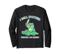 Funny Frog triunfa Porque es un Loco Meme Vintage con gráficos Retro Manga Larga