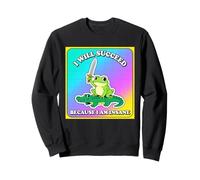 Funny Frog triunfa Porque es un Loco Meme Vintage con gráficos Retro Sudadera