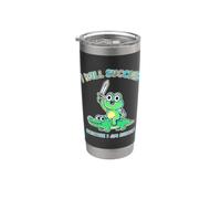 Funny Frog triunfa porque es un loco meme vintage con gráficos retro Vaso térmico de acero inoxidable de doble pared