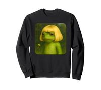 Funny Frog with a Bob Haircut Blond Frog Meme Wig Sudadera