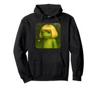 Funny Frog with a Bob Haircut Blond Frog Meme Wig Sudadera con Capucha