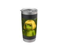 Funny Frog With a Bob Haircut Blond Frog Meme Wig Vaso térmico de acero inoxidable de doble pared