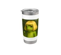 Funny Frog With a Bob Haircut Blond Frog Meme Wig Vaso térmico de acero inoxidable de doble pared