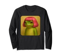 Funny Frog with a Bob Haircut Pink Hair Frog Meme Wig Manga Larga