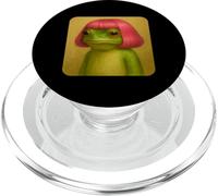 Funny Frog with a Bob Haircut Pink Hair Frog Meme Wig PopSockets PopGrip para MagSafe
