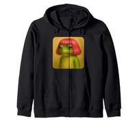 Funny Frog with a Bob Haircut Pink Hair Frog Meme Wig Sudadera con Capucha