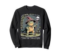 Funny Frog Wizard TWAS The 'Tism M'Lord Fantasy Art Sudadera