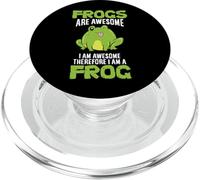 Funny Frogs Are Awesome I'm Awesome Therefore I Am A Frog PopSockets PopGrip para MagSafe