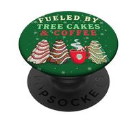 Funny Fueled by Tree Cakes & Coffee Holiday Baking Christmas PopSockets PopGrip Adhesivo