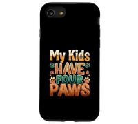 Funny Fur Parent Four Paws Animal Lover Design Carcasa para iPhone SE (2020) / 7/8