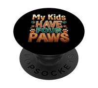 Funny Fur Parent Four Paws Animal Lover Design PopSockets PopGrip Adhesivo