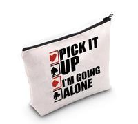 Funny Gambler Gift Pick It Up Im Going Alone Euchre - Bolsa de maquillaje para amantes de los juegos de cartas, regalo de puente, bolsa de cosméticos, Pick It Up Im Going Alone