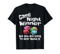 Funny Game Night Winner Voy a Escuchar sobre él Sarcasmo Camiseta gráfica económica, Hombre, Negro, M
