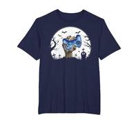 Funny Gamer Halloween Zombie Hand Halloween Kids Men Boys Camiseta, Hombre Tallas Grandes, Azul Marino, 2X Alto