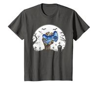 Funny Gamer Halloween Zombie Hand Halloween Kids Men Boys Camiseta, Niños, Asfalto, 2 años